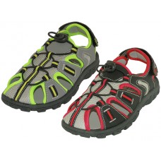 S2600-Y - Wholesale Youth's "Easy USA" Hiker Sport Sandals ( *Asst. Black/Red & Grey/Green) *Last Case